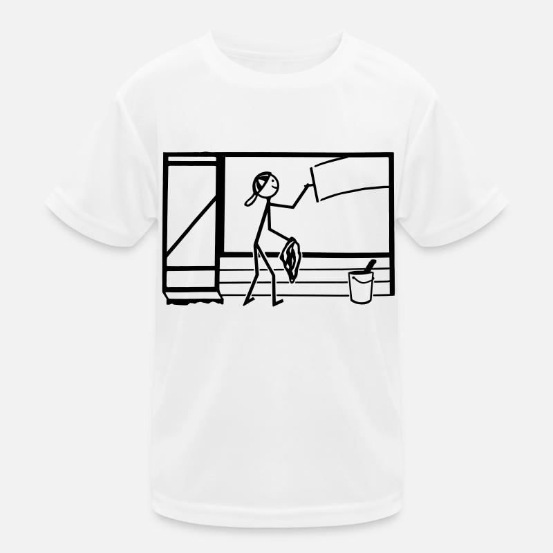 fensterputzer Kinder Funktions-T-Shirt