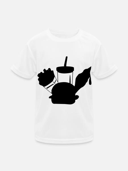 menu crème fast-food - T-shirt sport Enfant - blanc - Devant