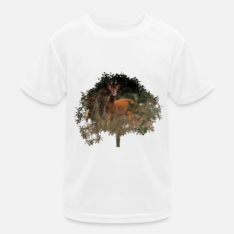 wunderschöner Rehbock im Wald Kinder Funktions-T-Shirt