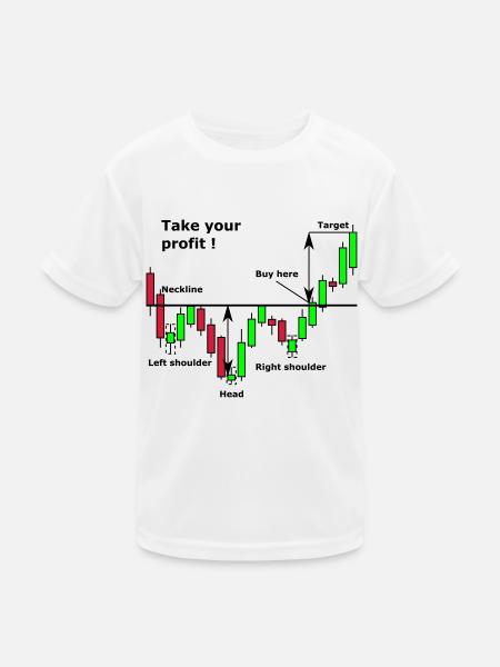 Shoulder-Head-Shoulder Chart - Kids Functional T-Shirt - white