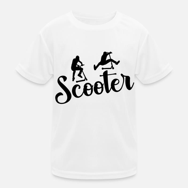 Scooter Geschenk Sport Tricks Hobby Lebensstil - Kinder Funktions-T-Shirt - Weiß