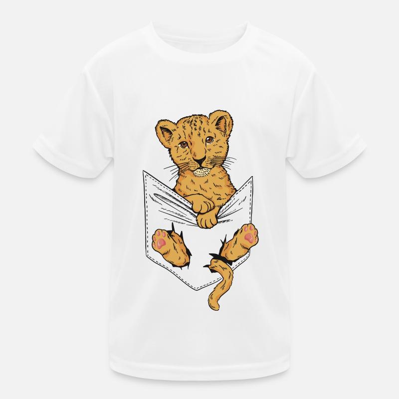 Löwenbaby in einer Tasche Kinder Funktions-T-Shirt