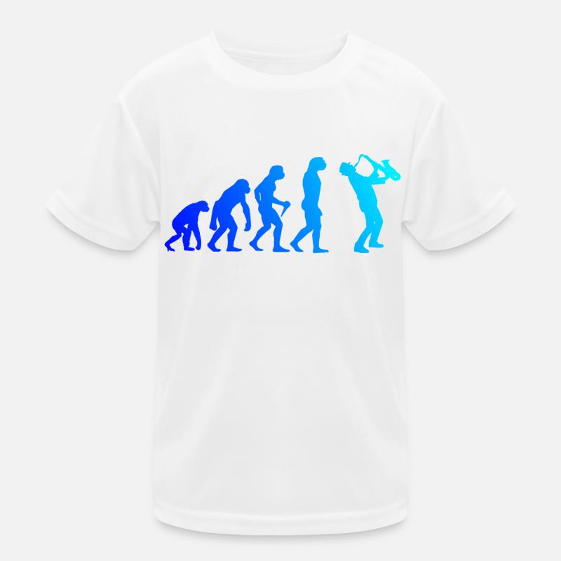 Saxophon Evolution Saxophonist Sax Herren Jungen Kinder Funktions-T-Shirt