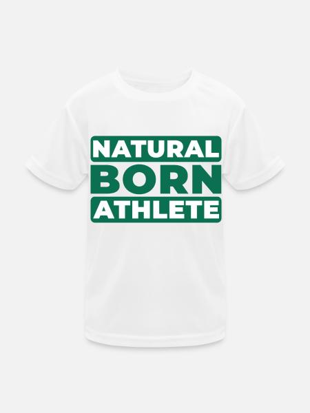 Natural Born Athlete - Kinder Funktions-T-Shirt - Weiß