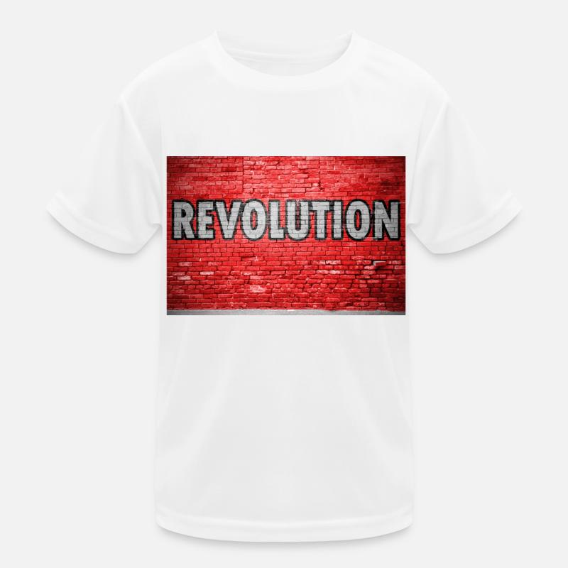 Revolution Brick Wall Graffiti Kids Functional T-Shirt