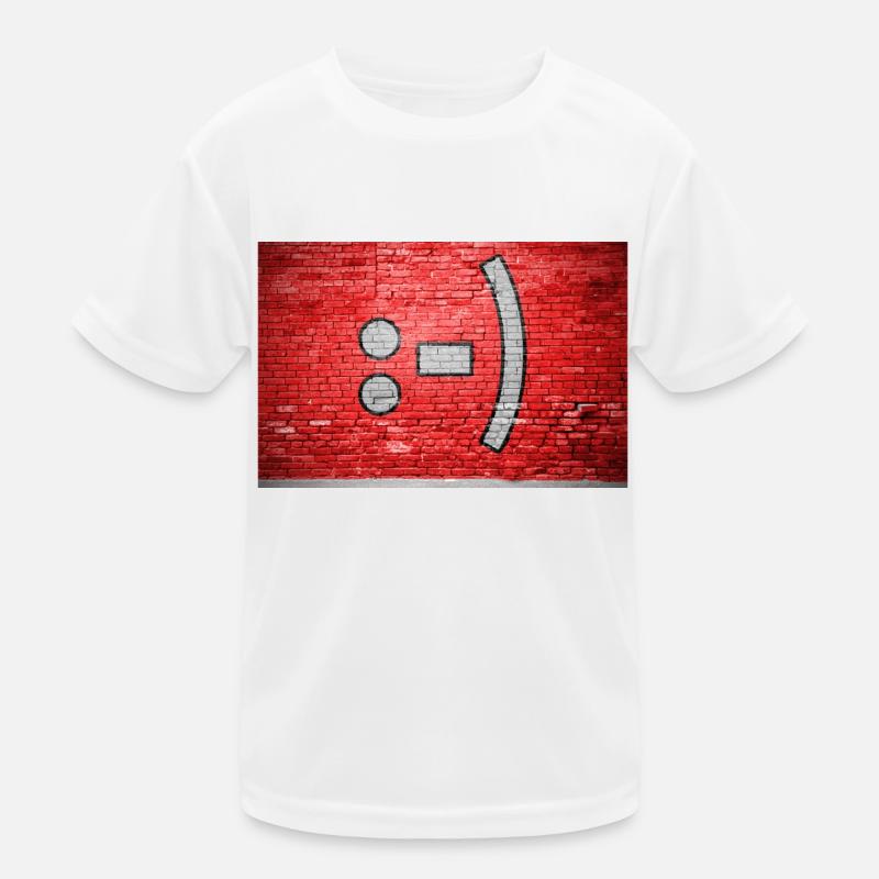 Smiley brick wall graffiti :-) Kids Functional T-Shirt