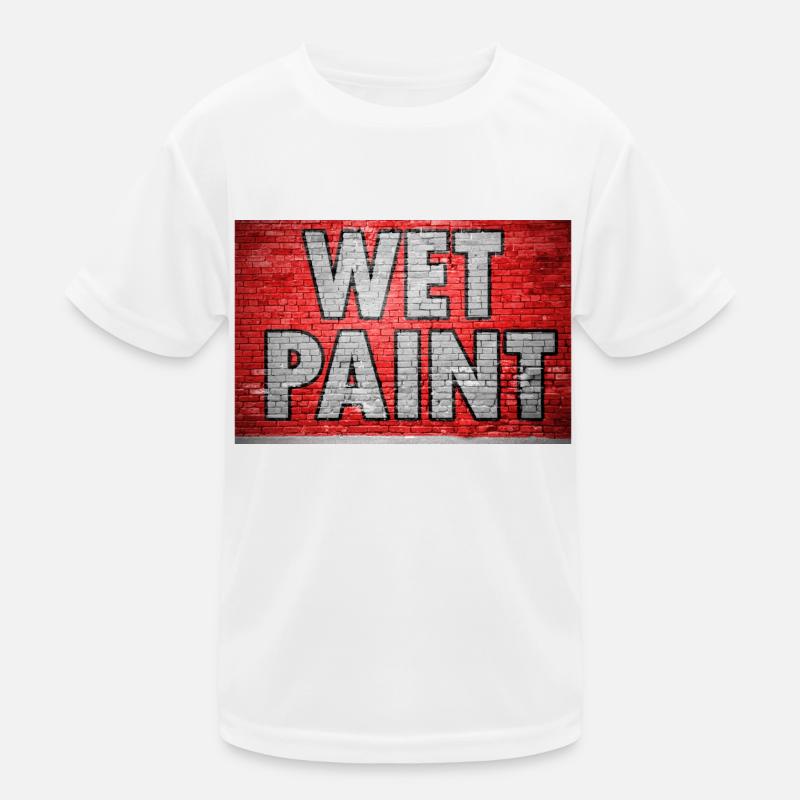 Wet Paint Ziegelsteinmauer Graffiti Kinder Funktions-T-Shirt