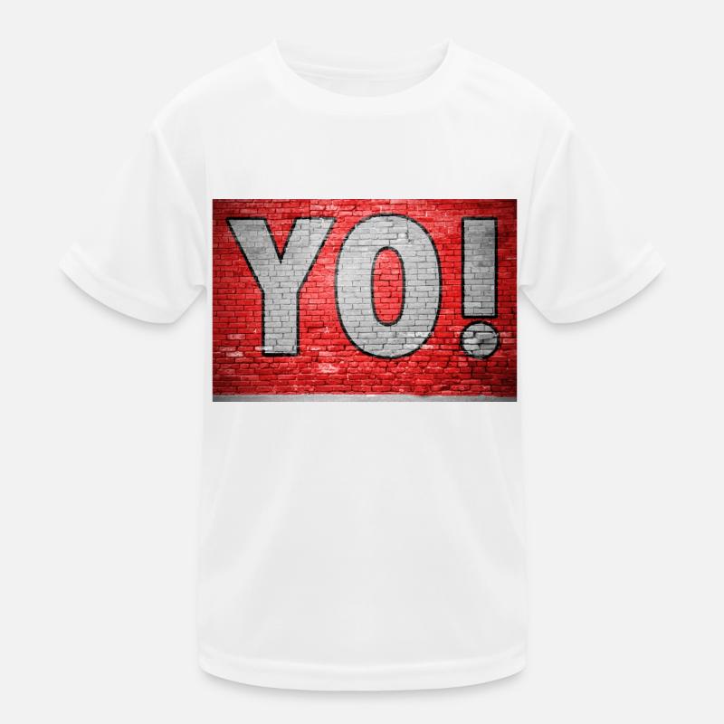 Yo! Brick Wall Graffiti Kids Functional T-Shirt