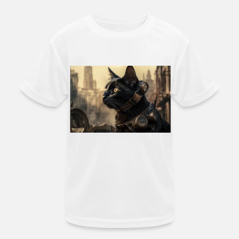Cat Black 8 Kinder Funktions-T-Shirt
