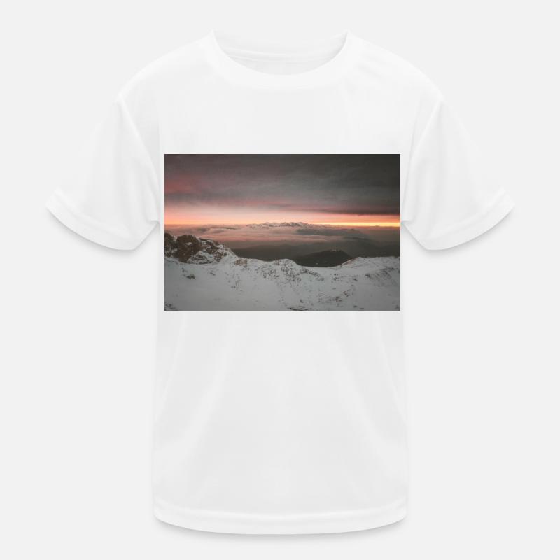 Coucher de soleil d’hiver morose sur les montagnes de Grèce T-shirt sport Enfant