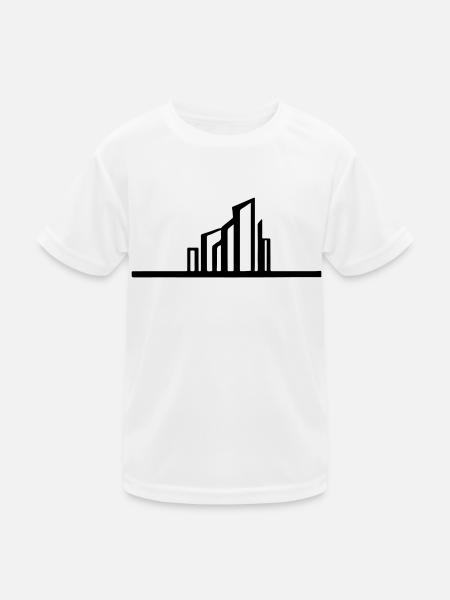 Stadt Vektor Geschenkidee - Kinder Funktions-T-Shirt - Weiß - Vorne