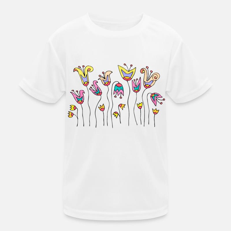 Blumen Kinder Funktions-T-Shirt