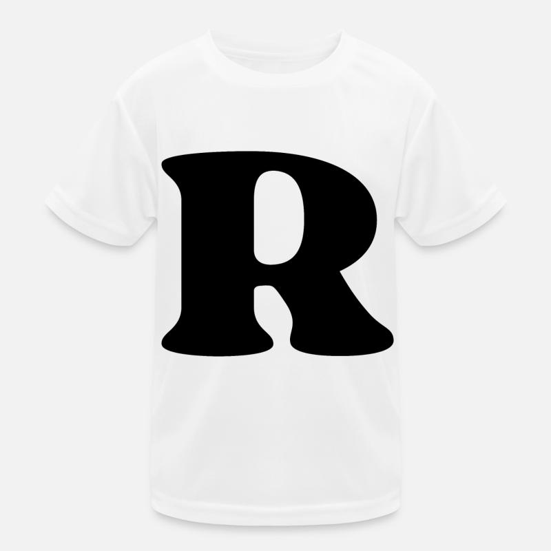 Buchstabe r - Kinder Funktions-T-Shirt - Weiß