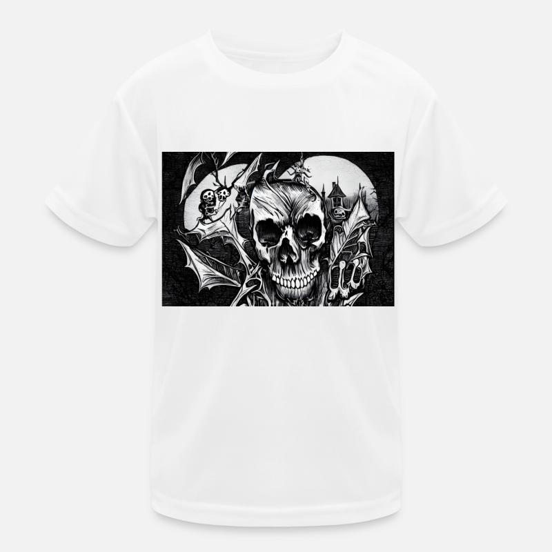 Halloween-Totenkopf Kinder Funktions-T-Shirt