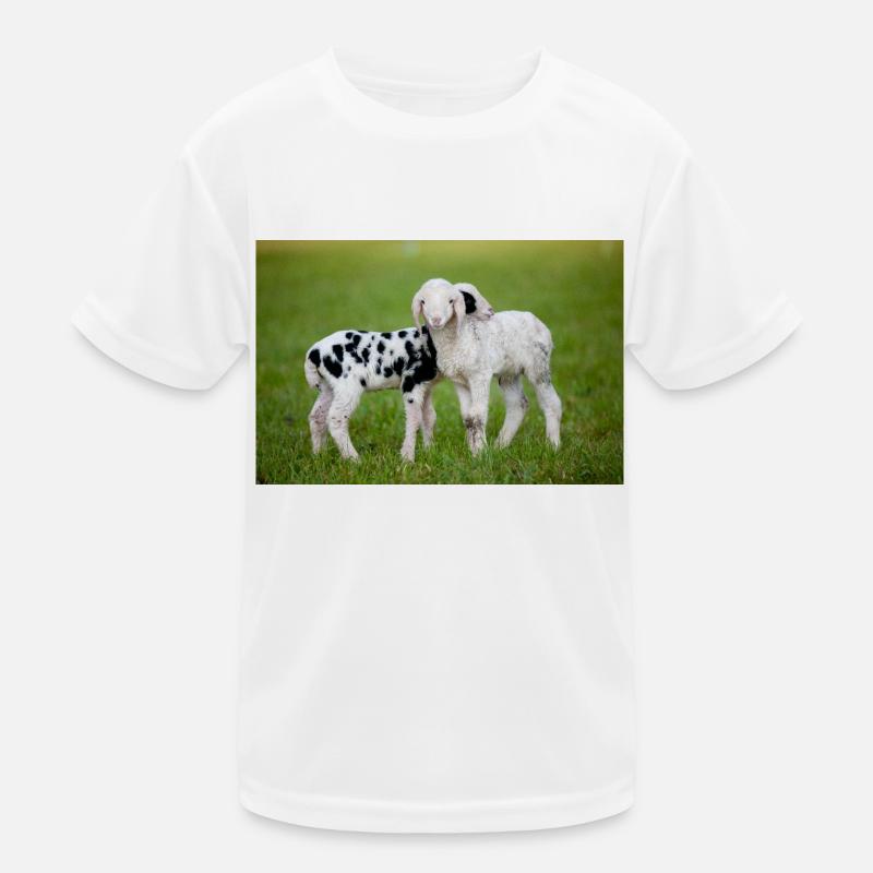 Lämmer Schwarz Weiss Kinder Funktions-T-Shirt