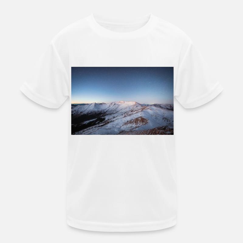 Alpen Glow On Agrafa mountain range in Greece Kids Functional T-Shirt