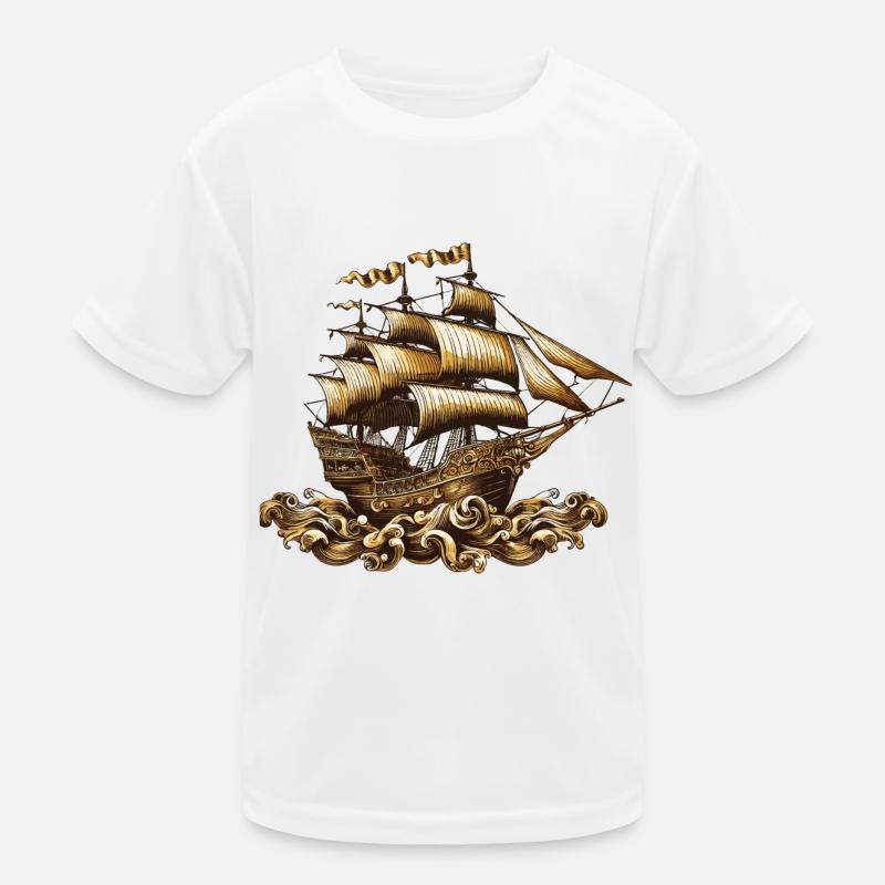 Schiff Kinder Funktions-T-Shirt
