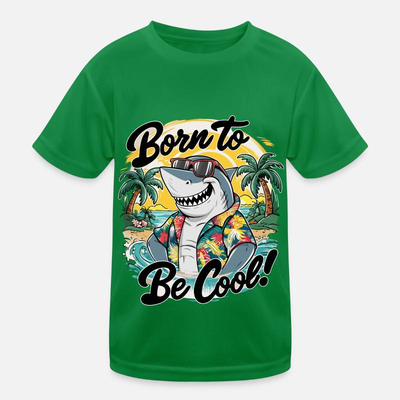 Drôle de requin avec des lunettes de soleil vacances d’été T-shirt sport Enfant