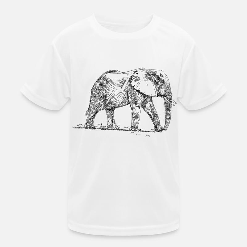 Gravur eines afrikanischen Elefanten Kinder Funktions-T-Shirt