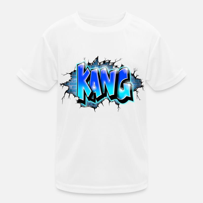 KANG GRAFFITI NAME PRINT Blue T-shirt sport Enfant