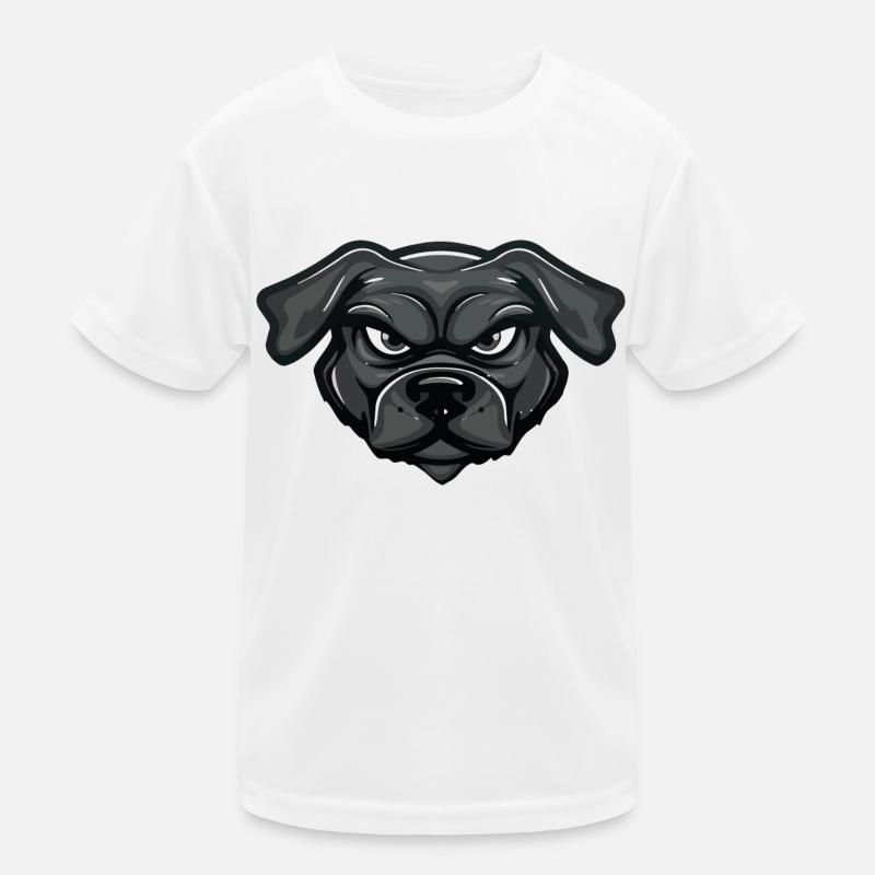 hund comic kopf - Kinder Funktions-T-Shirt - Weiß