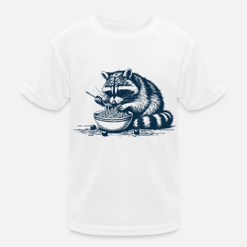 Spaghetti Waschbär Kinder Funktions-T-Shirt