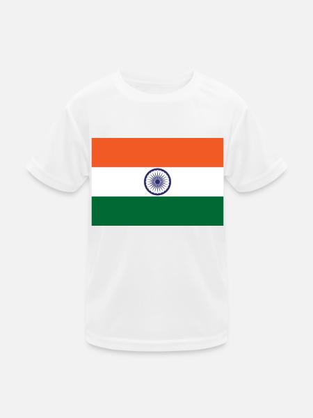 Indien - Kinder Funktions-T-Shirt - Weiß - Vorne