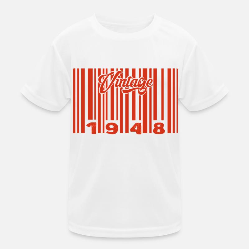 vintage 1948 né en 1948 77 ans bar code anniversai T-shirt sport Enfant