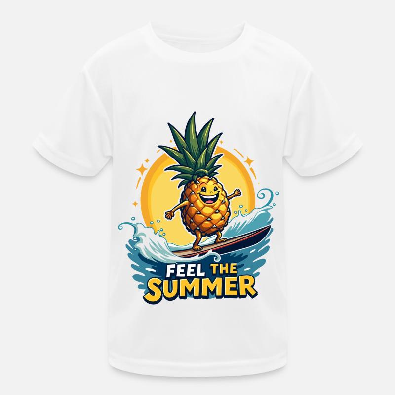 Ananas Surfer Surf Feel L’été T-shirt sport Enfant