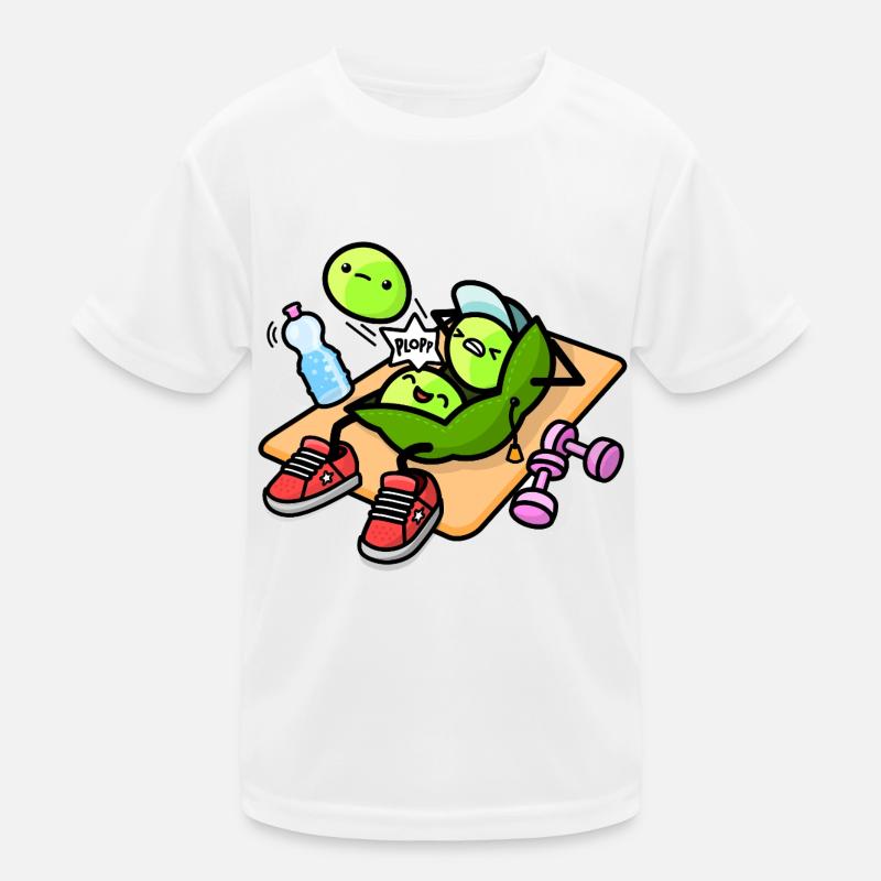 Kawaii pea pod during workout Kids Functional T-Shirt
