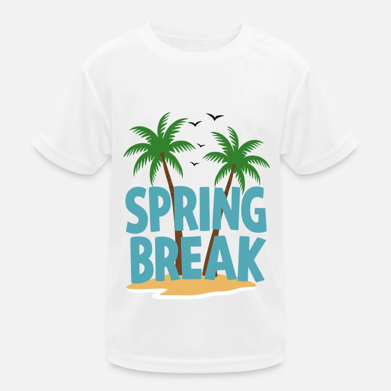 Spring Break Palm Trees Beach Kids Functional T-Shirt