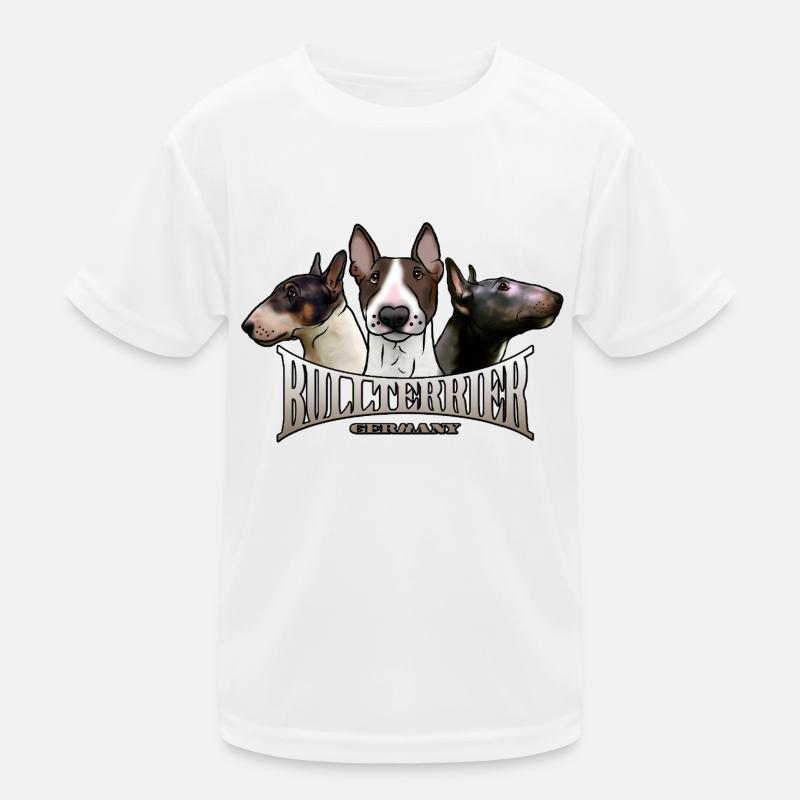 Bull Terrier Trio with Lettering Kids Functional T-Shirt