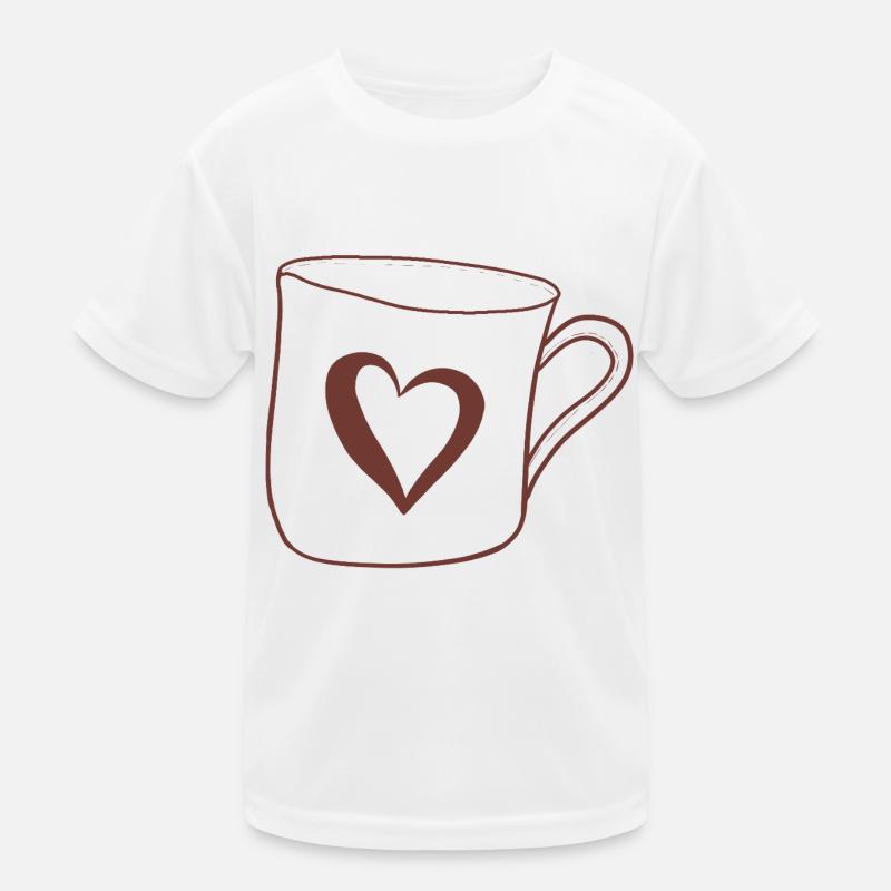 Becher mit Herz Kinder Funktions-T-Shirt