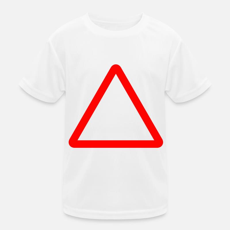 Triangle Warning Sign Kids Functional T-Shirt