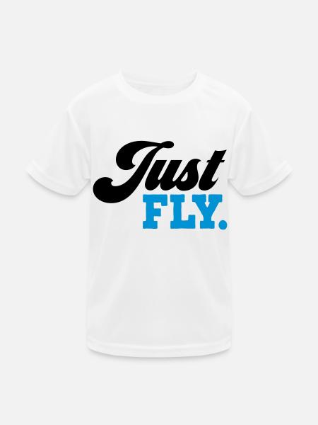 fliegen - Kinder Funktions-T-Shirt - Weiß - Vorne