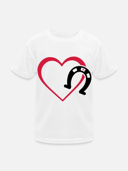 Symbole - Hufe Herz - Kinder Funktions-T-Shirt - Weiß - Vorne