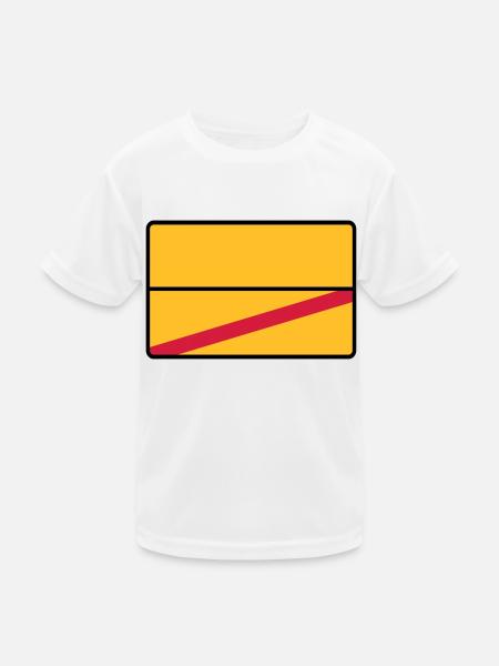 Place name sign blank - fill in yourself! - Kids Functional T-Shirt - white - Front