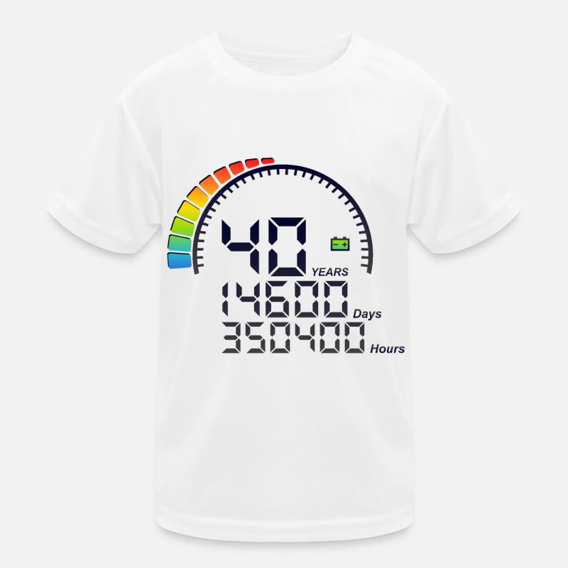 40 Jahre Geburtstagszähler days hours schnell Kinder Funktions-T-Shirt