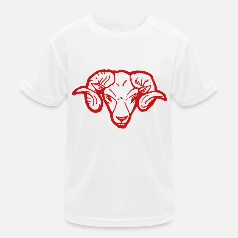 Roter Widderkopf Rammbock Geschenkidee Teufel - Kids Functional T-Shirt - white