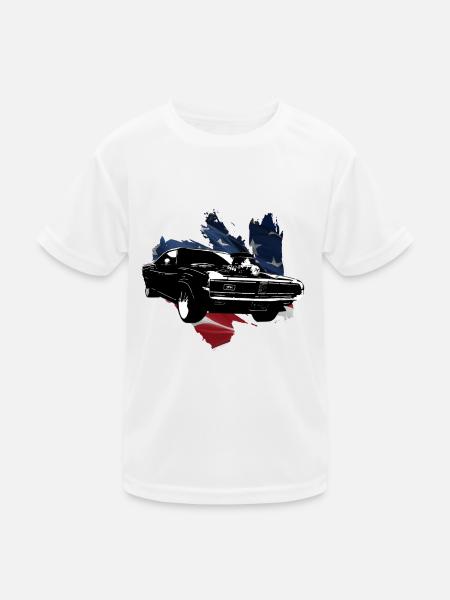 Amerikanisches Muscle-Car - Kinder Funktions-T-Shirt - Weiß - Vorne