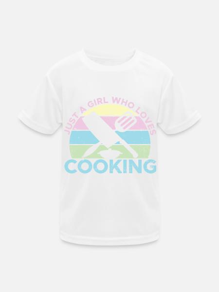 Just A Girl Who Loves Cooking Sous Gourmet Chef Co - Kids Functional T-Shirt - white - Front