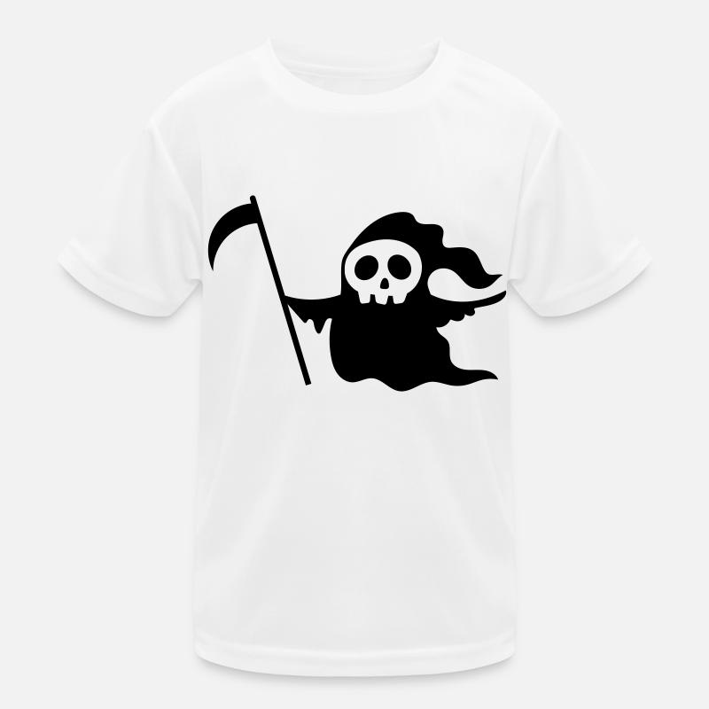 Walking death skull with a scythe Kids Functional T-Shirt
