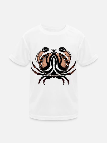 Krebs - Kinder Funktions-T-Shirt - Weiß - Vorne