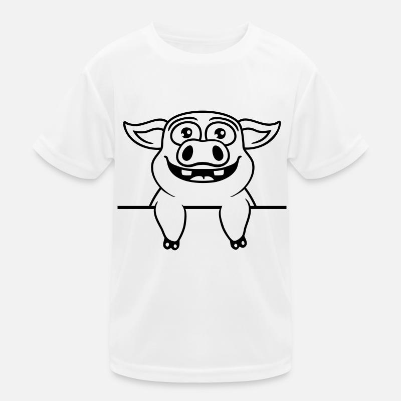 Funny stable pig comic Kids Functional T-Shirt