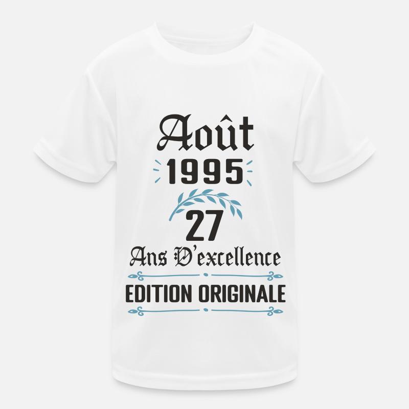 27 ans anniversaire aout 1995 T-shirt sport Enfant