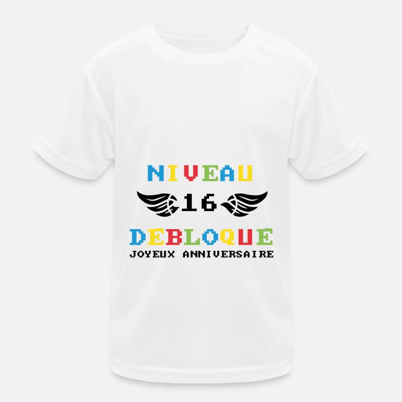 Niveau 16 Débloqué joyeux anniversaire T-shirt sport Enfant