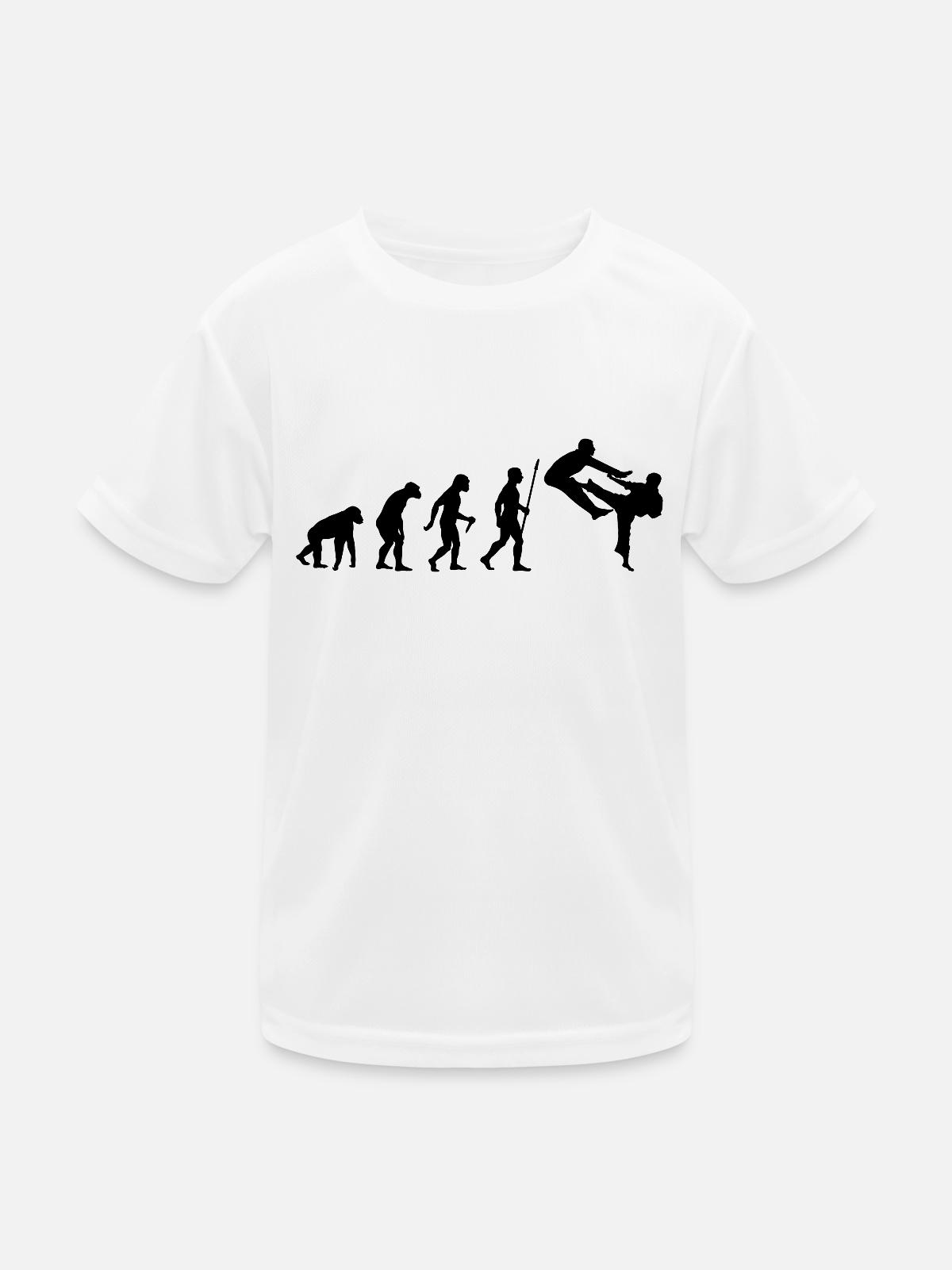 Entwicklung des Karate - Kinder Funktions-T-Shirt - Weiß - Vorne