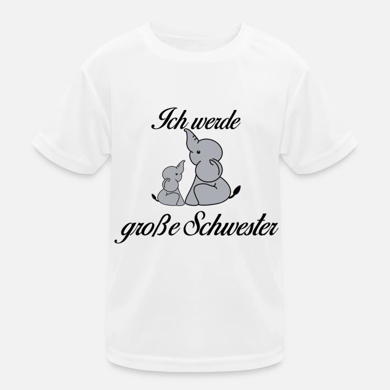 Große Schwester - Kinder Funktions-T-Shirt - Weiß