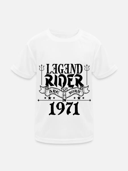 Legend Rider Are geboren 1971 - Kinder Funktions-T-Shirt - Weiß - Vorne