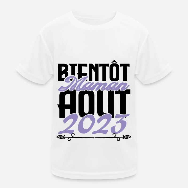 Annonce grossesse. bientôt Maman Aout 2023. août T-shirt sport Enfant
